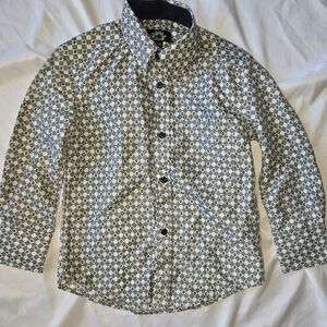 Daniel K Blue and White Patterned Button Down Shirt